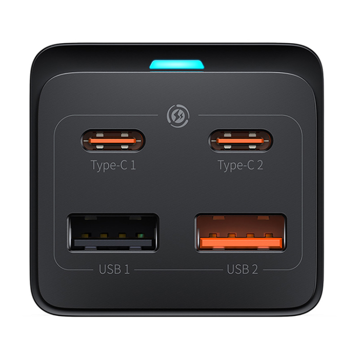 BASEUS - Baseus Snabbladdare 2x USB-C/2x USB-A 65W EU USB-C Kabel 100W