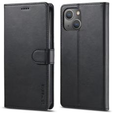 LC.imeeke - LC.IMEEKE iPhone 15 Pl&aring;nboksfodral Drop Resistant Konstl&auml;der - Svart
