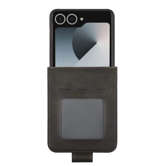 LC.imeeke - LC.IMEEKE Samsung Galaxy Z Flip7 Fodral KonstLäder - Svart