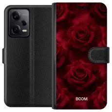 Gustaf - Pl&aring;nboksfodral till Xiaomi Redmi Note 12 Pro med Crimson Rose