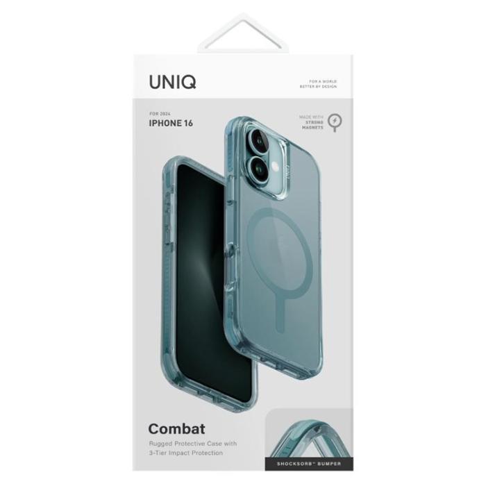 UNIQ - UNIQ iPhone 16 Mobilskal MagSafe Combat - Blågrönt