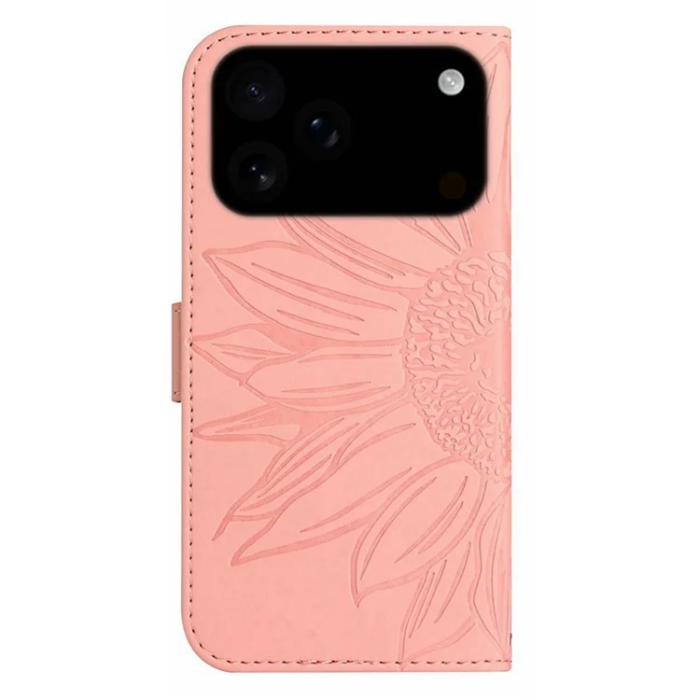 A-One Brand - iPhone 17 Pro Max Plånboksfodral Sunflower Imprint - Ljusrosa