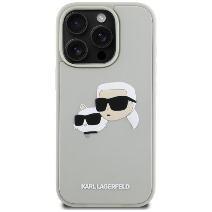 KARL LAGERFELD - Karl Lagerfeld iPhone 16 Pro Max Mobilskal 3D Rubber Double Heads - Beige
