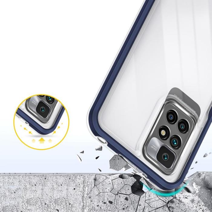 OEM - Xiaomi Redmi 10 4G (2021/2022) Skal Clear 3in1 - Blå