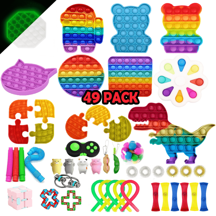UTGATT5 - 49 Pack Fidget Toy Set Pop it Sensory Toy för Vuxna & Barn