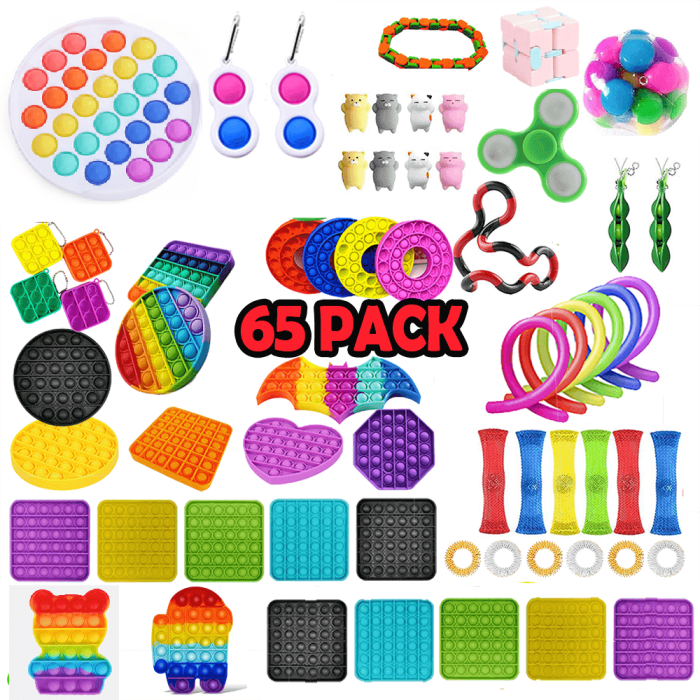UTGATT5 - 65-Pack Fidget toys - Pop it - Sensory Fidget för Vuxna & Barn