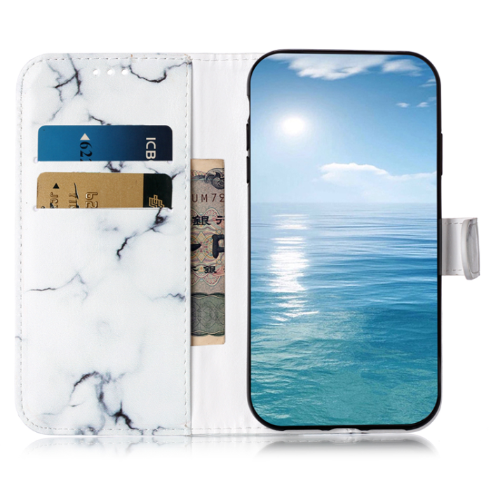 A-One Brand - Sony Xperia 1 VII Plånboksfodral Marble Painted - Vit