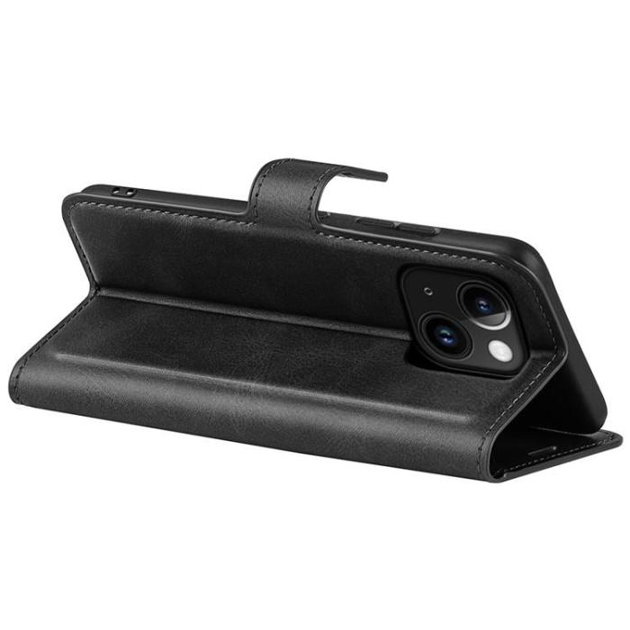 OEM - iPhone 15 Plus Plånboksfodral Calf Flip Folio - Svart