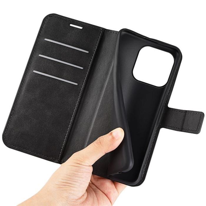 OEM - iPhone 15 Plus Plånboksfodral Calf Flip Folio - Svart
