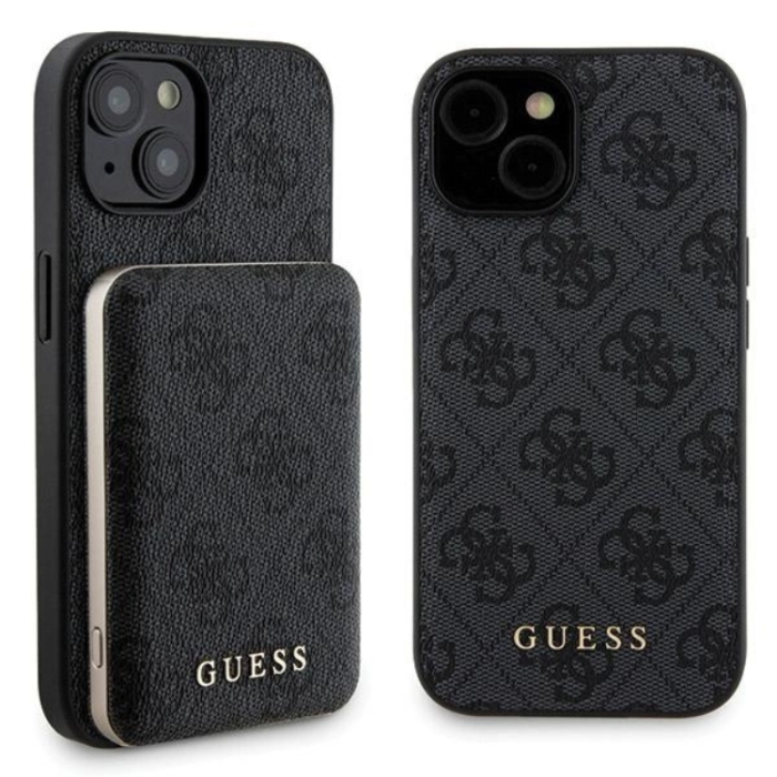 Guess - Guess iPhone 15 Mobilskal Med Powerbank 5000mAh Magsafe Metal Logo