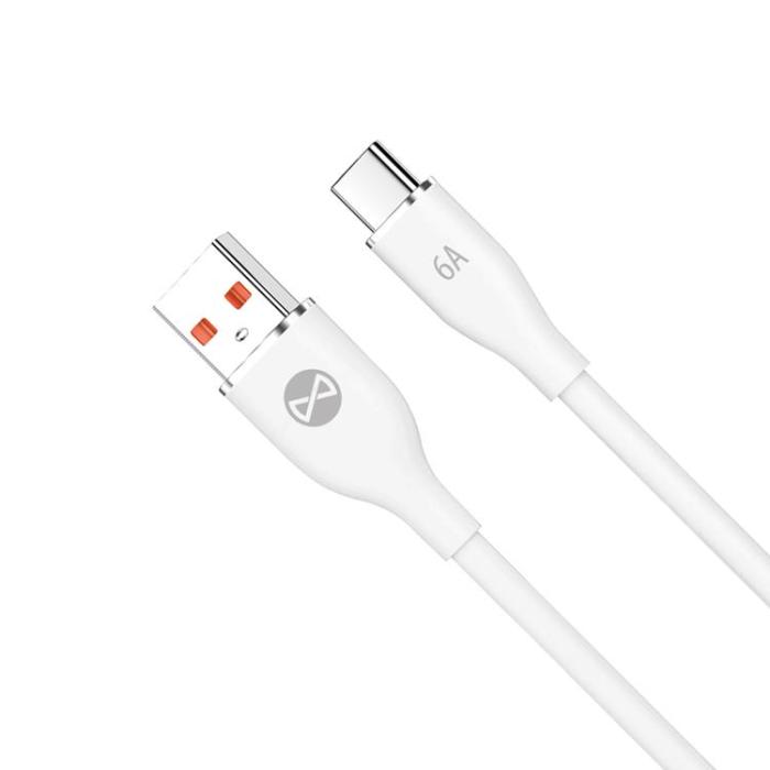 Forever - Forever USB-C till USB-A kabel 1m 6A - Vit