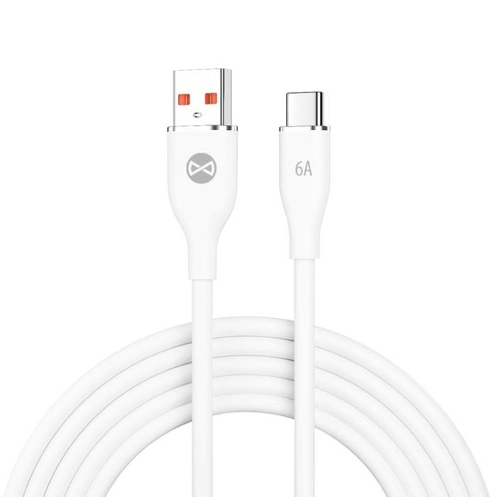Forever - Forever USB-C till USB-A kabel 1m 6A - Vit
