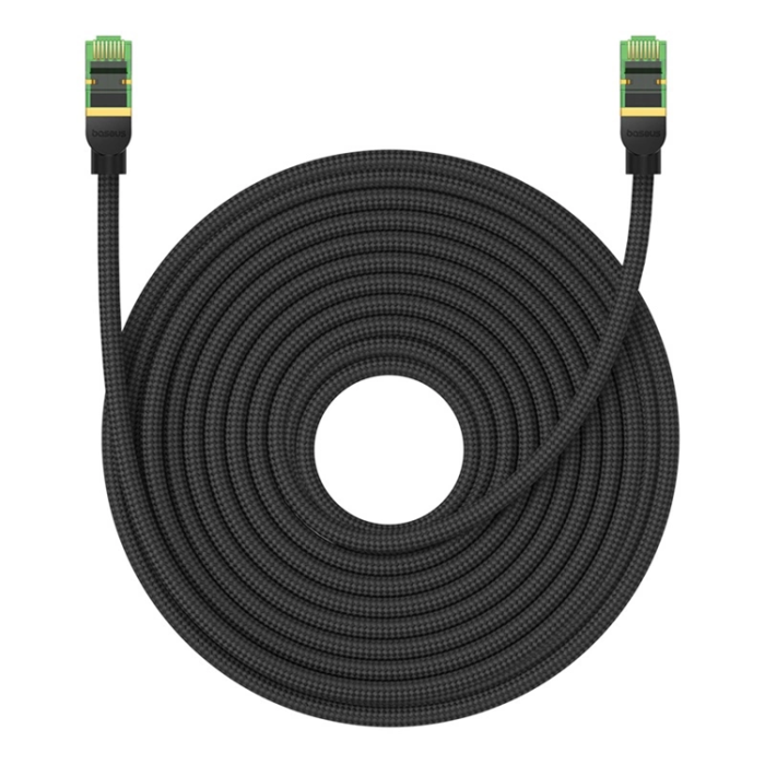 BASEUS - Baseus snabb RJ45 Cat 8 Nätverkskabel 40Gbps 20m - flätad Svart