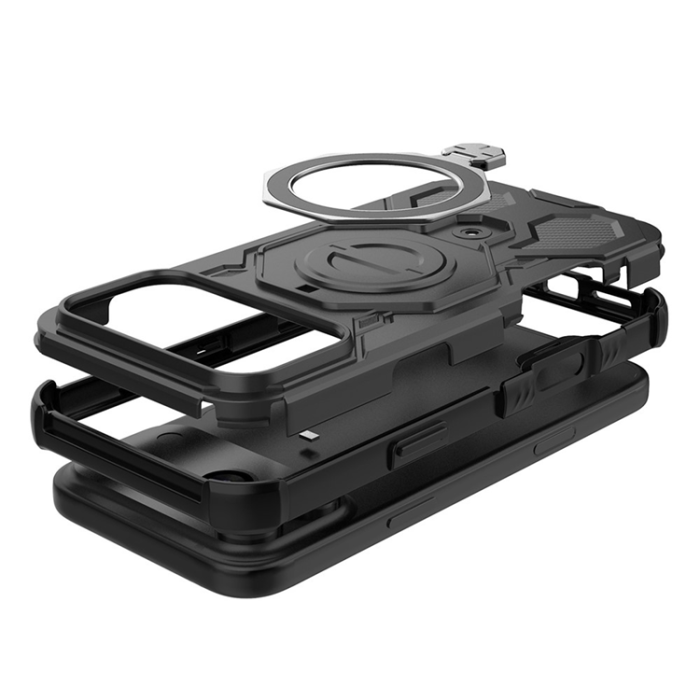 A-One Brand - iPhone 17 Pro Max Mobilskal Rotating Kickstand - Svart
