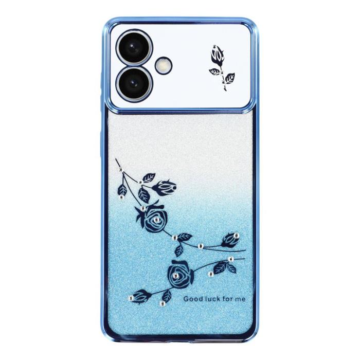 KADEM - KADEM Samsung Galaxy S26 Edge Skal Blommor TPU Flexibel Gradient - Blå