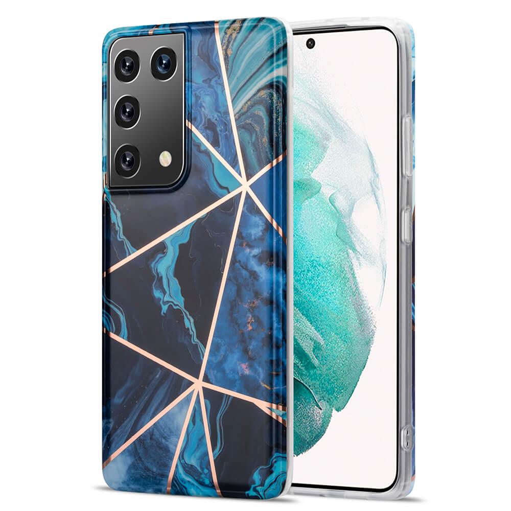 BOOM - Grid skal Galaxy S21 Ultra - Blå Marmor | 2353 | AlltMobil