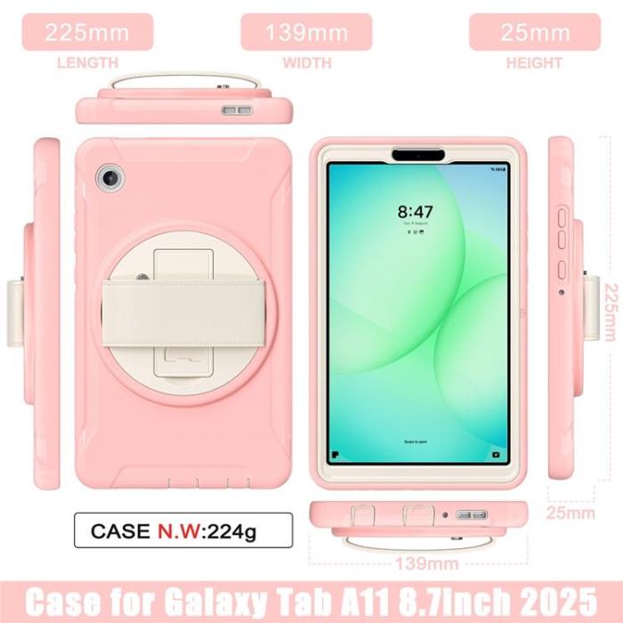 A-One Brand - Galaxy Tab A11 Skal Rotary Kickstand med Handrem