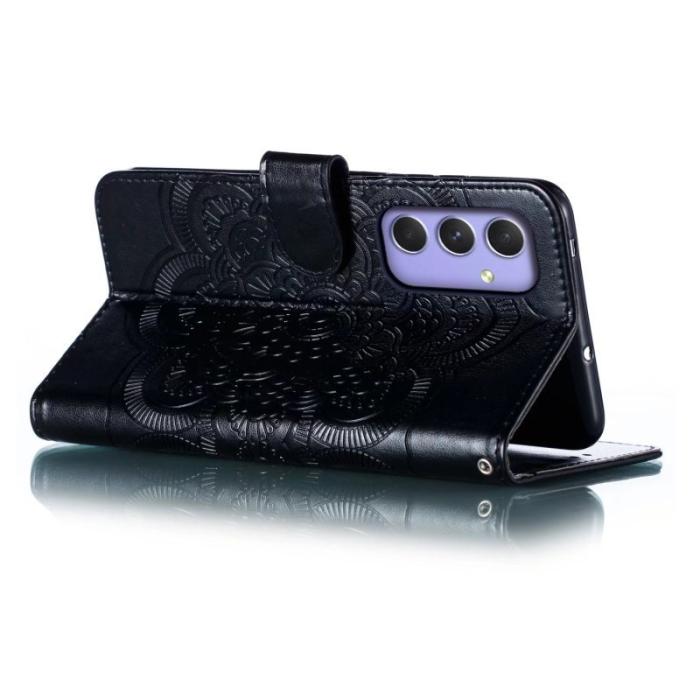 OEM - Samsung Galaxy S26 Plånboksfodral Konstläder Mandala Tryck - Svart
