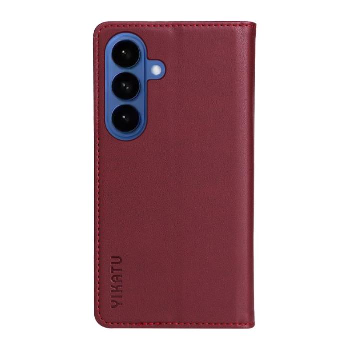 YIKATU - YIKATU Samsung Galaxy S26 Plus Skal PU Läder - Vinröd