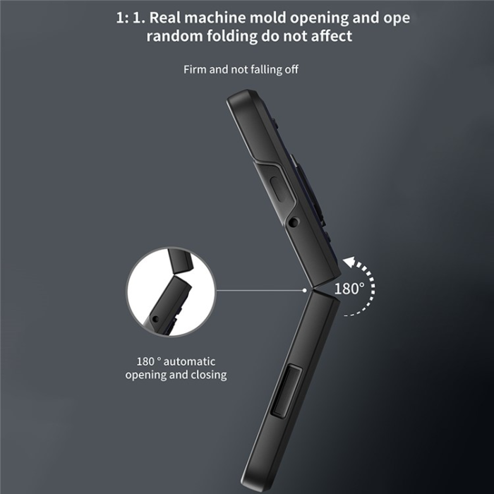 A-One Brand - Galaxy Z Fold 7 Mobilskal Kickstand Glida Kamera - Svart/Blå