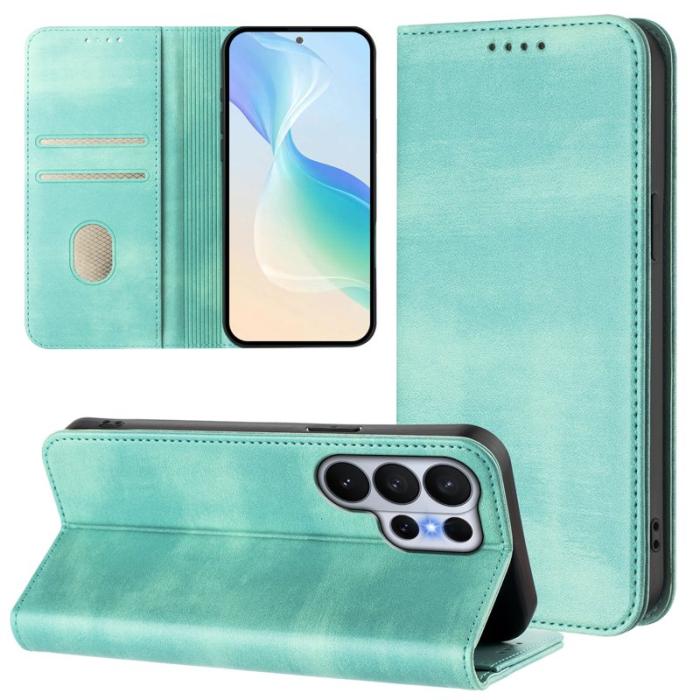 OEM - Samsung Galaxy S26 Ultra Plånboksfodral Konstläder RFID Skydd - Mintgrön