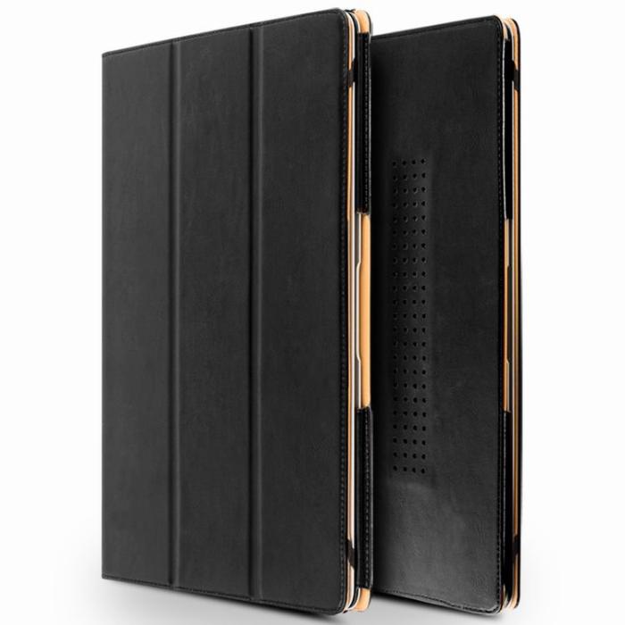 UTGATT5 - Qialino Macbook Air 13.3 tum / Macbook Pro 13 tum fodral i äkta läder - Svart