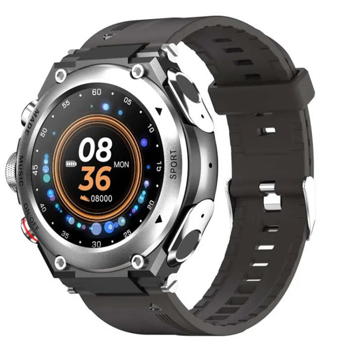 LEMFO - 2-i-1 Smart Watch med Earbuds TWS Bluetooth 5.0 - Silver