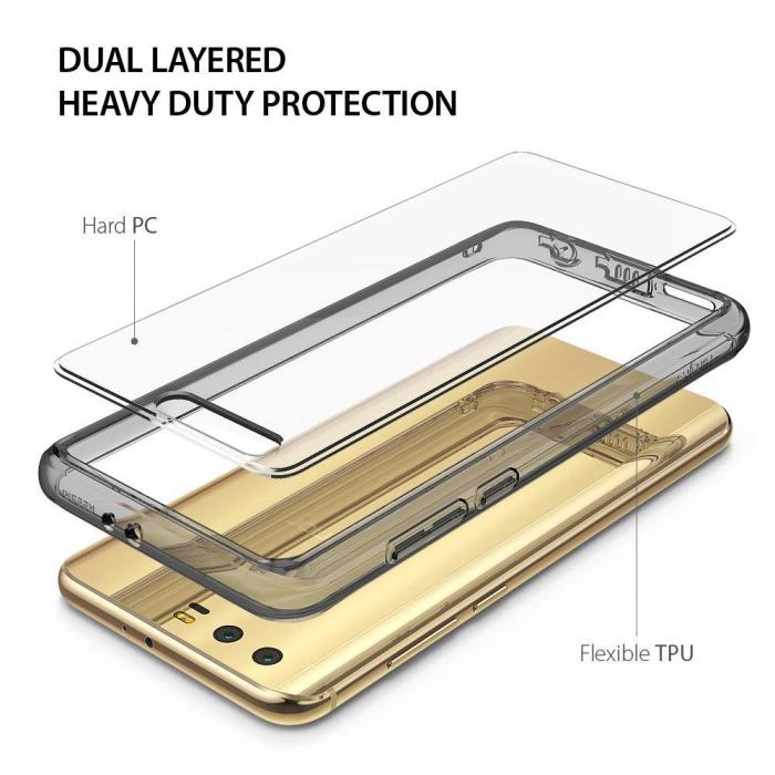 UTGATT4 - Ringke Fusion Shock Absorption Skal till Huawei Honor 9 - Grå