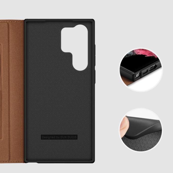 Dux Ducis - Dux Ducis Galaxy S23 Ultra Plånboksfodral Skin X2 - Brun