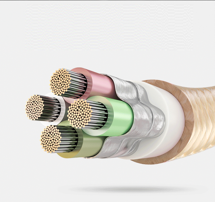 UTGATT1 - USB till Lightning Kabel i Nylon - 3m - Rosa