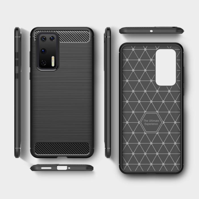 OEM - Carbon Fiber mobilskal till Huawei P40 - Blå