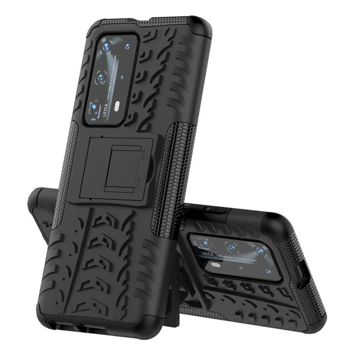 OEM - Tyre Kickstand mobilskal till Huawei P40 Pro - Svart