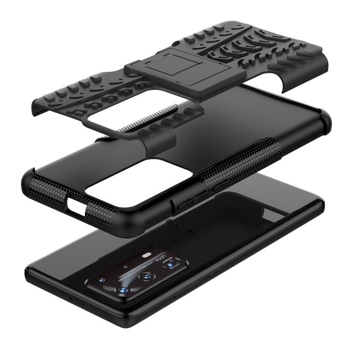OEM - Tyre Kickstand mobilskal till Huawei P40 - Svart