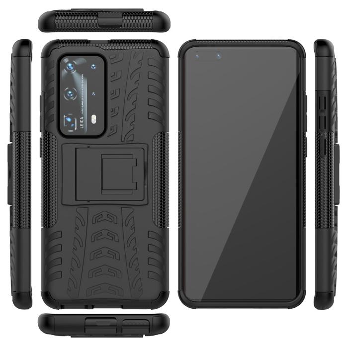 OEM - Tyre Kickstand mobilskal till Huawei P40 Pro - Svart