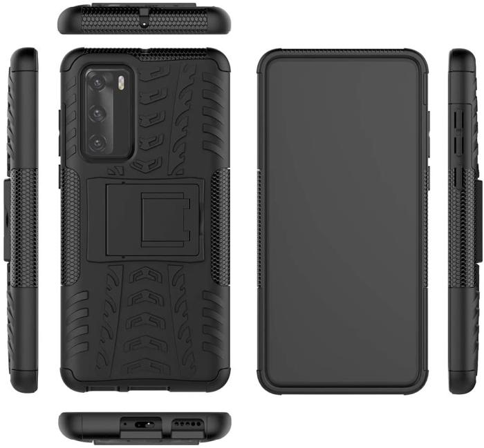 OEM - Tyre Kickstand mobilskal till Huawei P40 - Svart