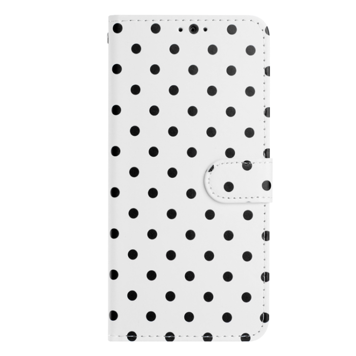 A-One Brand - OnePlus 15 5G Plånboksfodral Polka Dot Pattern Läder - Vit