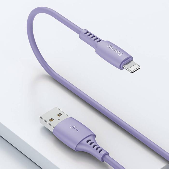 UTGATT4 - Baseus färgglad Kabel USB/ lightning 2.4A 1.2m lila