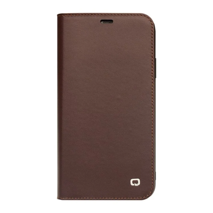 QIALINO - Qialino iPhone 11 Plånboksfodral Äkta läder - Coffee