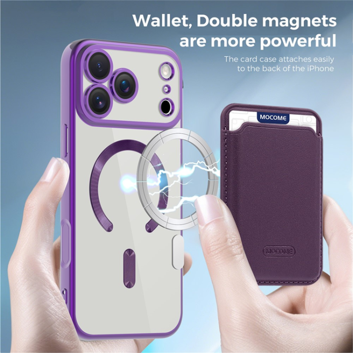 A-One Brand - iPhone 17 Pro Max Mobilskal MagSafe Korthållare TPU + PC
