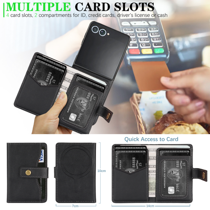 A-One Brand - Galaxy Z Flip 7 Mobilskal MagSafe Detachable Korthållare Kickstand