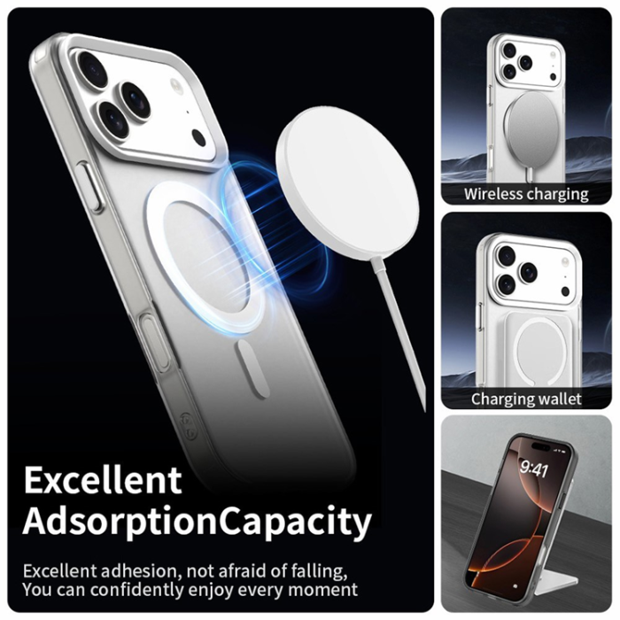 A-One Brand - iPhone 17 Pro Mobilskal MagSafe Anti Drop Hybrid - Vit