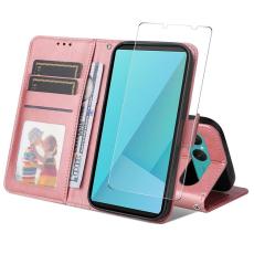 A-One Brand - HAT PRINCE Sony Xperia 10 VII Plånboksfodral Med Härdat Glas - Rosa