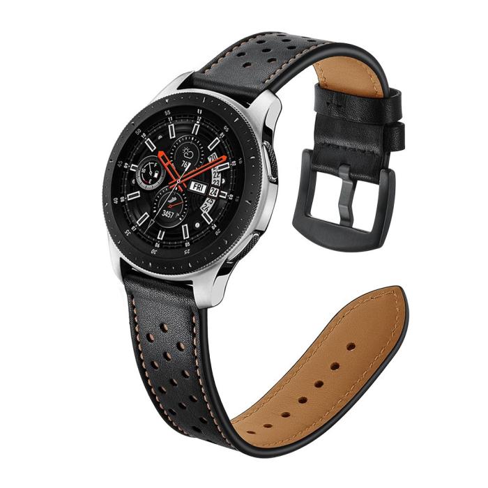 Tech-Protect - Tech-Protect Läder Samsung Galaxy Watch 46Mm Svart