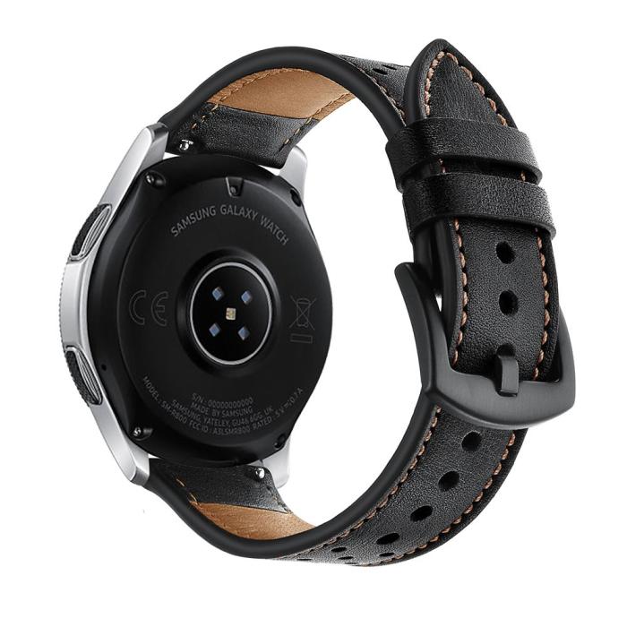 Tech-Protect - Tech-Protect Läder Samsung Galaxy Watch 46Mm Svart