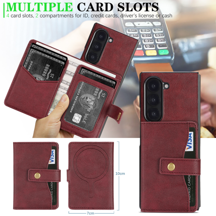 A-One Brand - Galaxy Z Fold 6 Mobilskal MagSafe Detachable Korthållare Kickstand