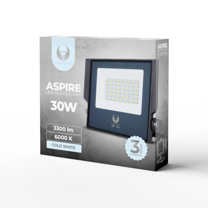 Forever Light - Forever Strålkastare LED Aspire 30W 6000K 3300lm 230V