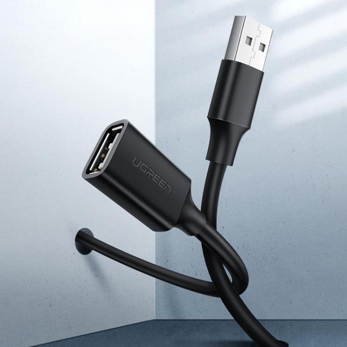 Ugreen - Ugreen Förlängning USB Hane Till USB Hona Kabel 3m - Svart