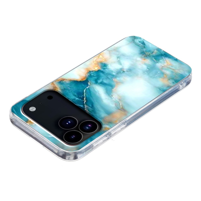 A-One Brand - iPhone 17 Pro Mobilskal Marble Pattern Printing Soft - Blå