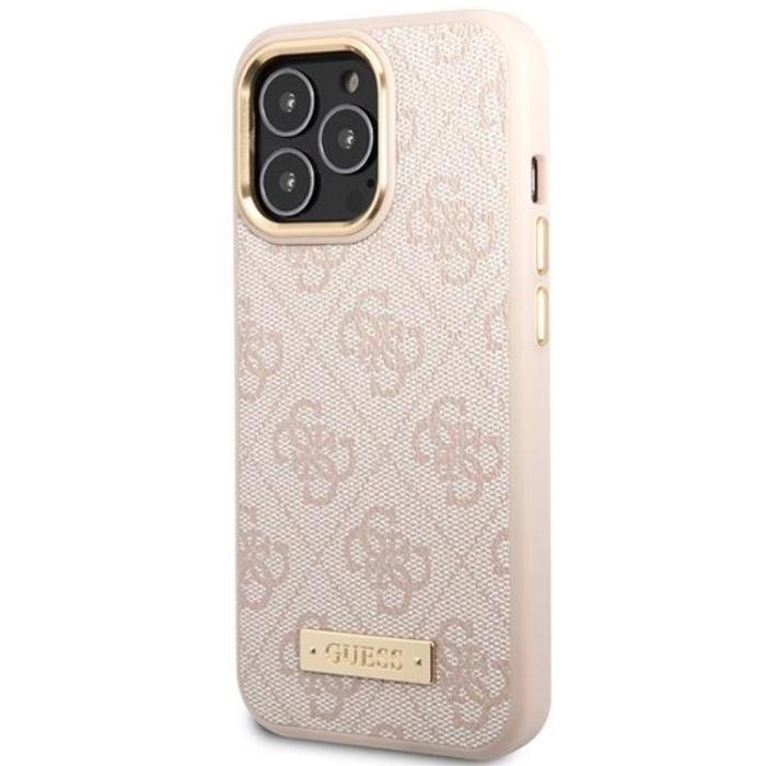 Guess - Guess iPhone 14 Pro Max Mobilskal Magsafe Logo Plate - Rosa