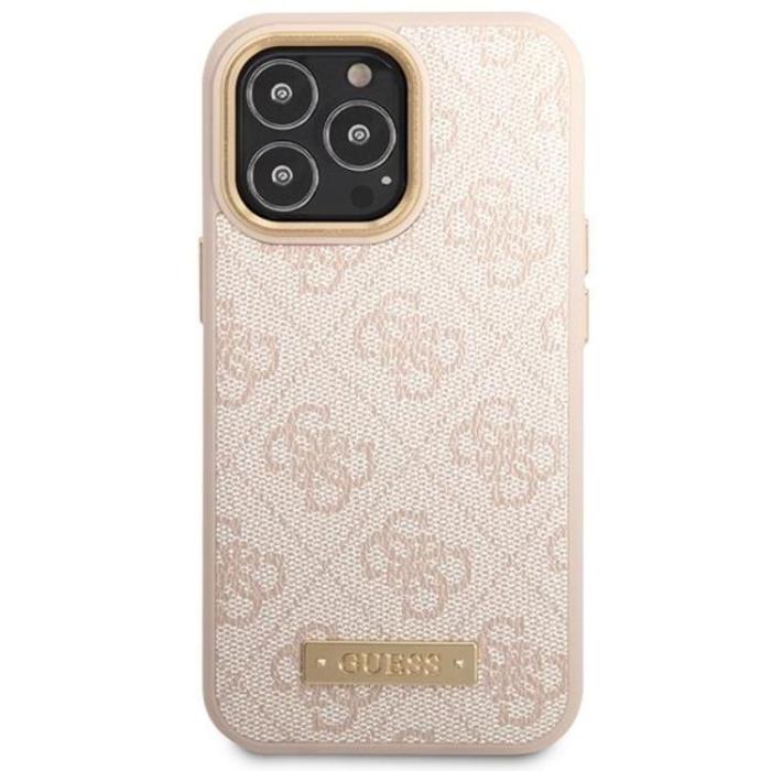 Guess - Guess iPhone 14 Pro Max Mobilskal Magsafe Logo Plate - Rosa